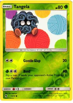 Tangela 1/214 Common Lost Thunder Pokemon Reverse Holo Near Mint - Image 1