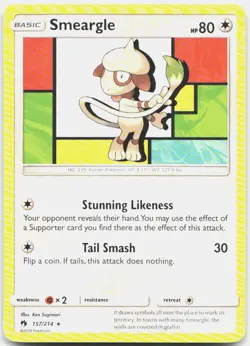 Smeargle 157/214 Rare Lost Thunder Pokemon LP - Image 1