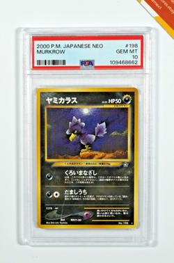 Pokemon PSA 10 Murkrow #198 Neo Genesis 2000 Japanese - Image 1