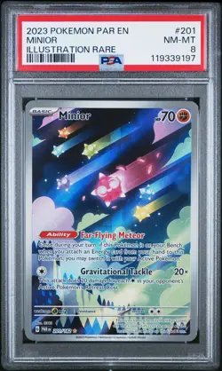 2023 POKEMON PAR EN-PARADOX RIFT ILLUSTRATION RARE #201 MINIOR PSA 8 - Image 1