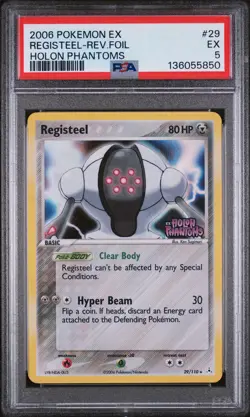 2006 POKEMON EX HOLON PHANTOMS #29 REGISTEEL-REVERSE FOIL PSA 5 - Image 1