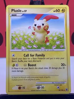 Plusle 28/100 Majestic Dawn Pokemon TCG Regular Rare 2008 LP - Image 3