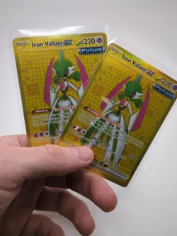 x1 Pokemon Iron Valiant EX Gold Holo SV04: Paradox Rift 267/182 220 HP - Image 1