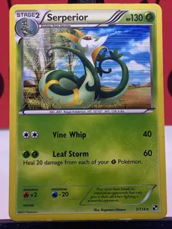 Serperior 5/114 Black & White Pokemon TCG Holo Rare 2011 LP - Image 3