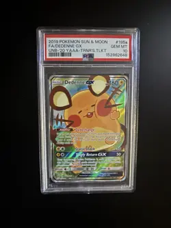 Pokemon TCG Dedenne GX Alternate Art Promo 195a/214 PSA 10 - Image 1