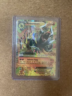 Pokemon TCG M Houndoom EX 22/162 XY BREAKthrough Full Art Holo Near-Mint - Image 1