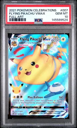 2021 Pokemon Celebrations 007/025 FLYING PIKACHU VMAX FULL ART PSA 10 - Image 1