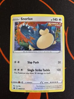 Pokemon TCG Snorlax SWSH119 Sword & Shield Holo Black Star Promo LP - Image 1