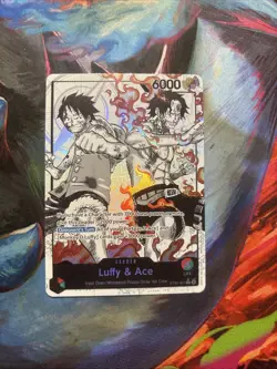 ST30-001 - Luffy & Ace Leader (Alternate Art Parallel - Black/White) - Near Mint - Image 3