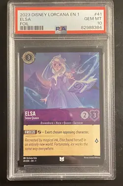 2023 Disney Lorcana EN 1 Elsa Snow Queen Cold Foil 41/204 PSA Gem Mint 10 - Image 1