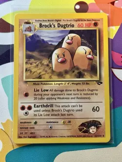 TCG Pokemon English Vintage Brock's Dugtrio 22/132 Gym Challenge Unlimited - Image 1
