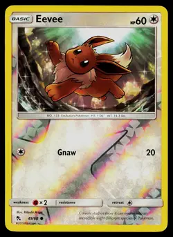 Pokemon Card Eevee 49/68 Hidden Fates Reverse Holo Common - Image 1