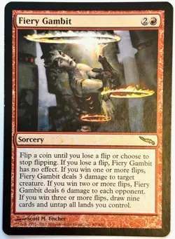 Fiery Gambit 90 Rare Mirrodin 2003 MTG Magic The Gathering LP - Image 1