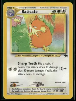 Raticate 6/18 Southern Islands Pokemon Near Mint - Image 1
