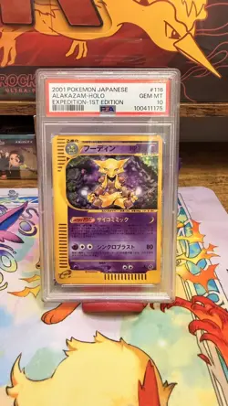 2001 POKEMON JAPANESE EXPEDITION 1ST EDITION #116 ALAKAZAM-HOLO PSA 10 - Image 1