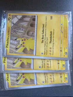 3x Pokemon TCG Pikachu At The Museum - Image 1