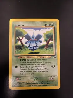 Pokemon TCG Pineco 61/75 Neo Discovery Unlimted WOTC LP - Image 1