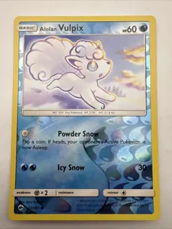 Pokemon - Alolan Vulpix 27/147 - Burning Shadows - Reverse Holo - Near Mint - Image 1