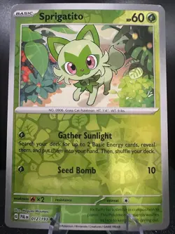 Sprigatito 012/193 Paldea Evolved Pokemon Reverse Holo Near Mint - Image 1