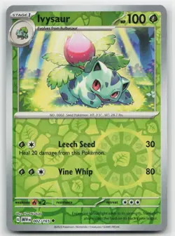 Ivysaur 002 Reverse Holo 165 UC 151 Pokemon Near Mint - Image 1