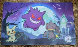 Ghastly TCG Playmat - Hauntert CCG Playmat NEW - Gengar Pokemon TCG Mat 24x14 - Image 1
