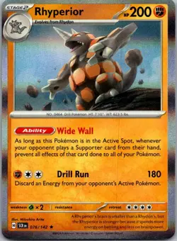 Rhyperior 76/142 Rare Stellar Crown Pokemon Reverse Holo Near Mint - Image 1