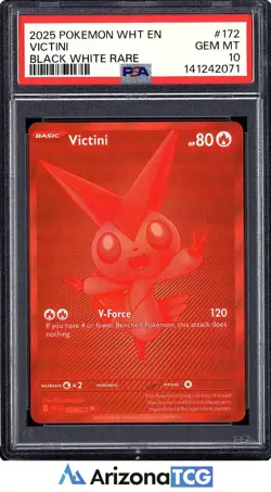 Pokemon 2025 Victini 172/086 Black White Rare White Flare GEM MINT PSA 10 - Image 1