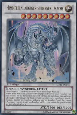YU-GI-OH, HIMMELBLAUER SILBERNER DRACHE, UR, SDBE-DE040, 1.Auflage, TOP - Image 1