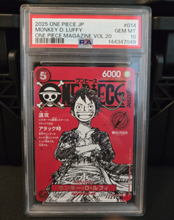 Bandai 2025 One Piece CCG Monkey D. Luffy #014 SR Holo PSA 10 JP - Image 1