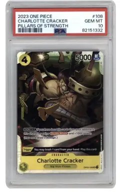 Charlotte Cracker OP03-108 PRB01 One Piece TCG PSA 10 Gem Mint - Image 1