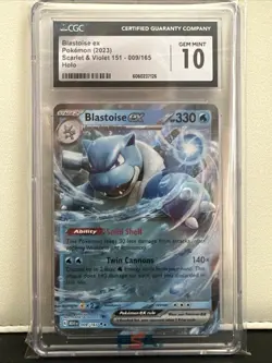 2023 Pokemon SV: Scarlet & Violet 151 Blastoise EX 009/165 CGC 10 GEM MINT - Image 1