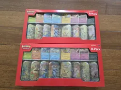 Pokemon Prismatic Evolutions 8 Mini Tins 2 pack Costco Bundle IN HAND - Image 1