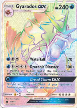 Moderately Played Gyarados GX - 112/111 - Secret Rare Pokemon Crimson Invasion - Image 1