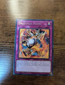 Dracotail Flame JUSH-EN011 Super Rare Justice Hunters 1st Edition Yugioh NM - Image 1