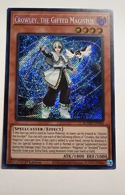 yugioh Crowley, the Gifted Magistus BLMM-EN044 Secret Rare 1st Ed Lightly play - Image 1