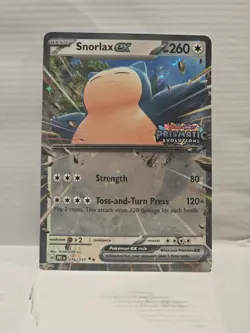 Prismstic Stamped Pokemon TCG Snorlax ex 076/131 Sv Prismatic Evolutions Holo - Image 1