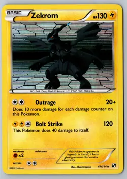Pokemon: Zekrom Holo Holo Rare Black and White 47/114 LP - Image 1