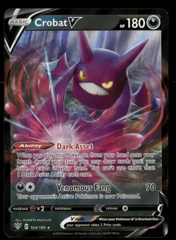 Crobat V 104/189 Holo V Rare Darkness Ablaze Pokemon NM - Image 1