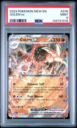 2023 POKEMON MEW EN-151 #076 GOLEM EX PSA 9 - Image 1
