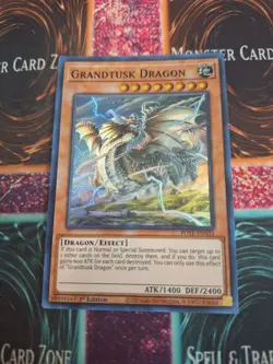 Yugioh Grandtusk Dragon POTE-EN033 Super Rare 1st Edition Near Mint - Image 1