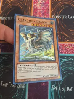 Yugioh Grandtusk Dragon POTE-EN033 Super Rare 1st Edition Near Mint - Image 2