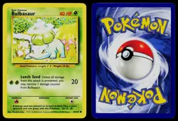BULBASAUR 44/102 COMMON BASE SET UNLIMITED POKEMON NM - Image 3