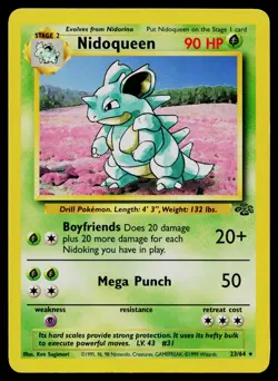 NIDOQUEEN 23/64 RARE JUNGLE POKEMON UNLIMITED LP - Image 1