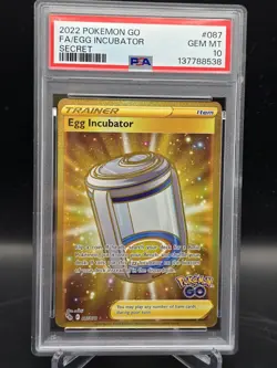 2022 POKEMON GO SECRET #087 FULL ART/EGG INCUBATOR PSA 10 #087 LOW POP! - Image 1