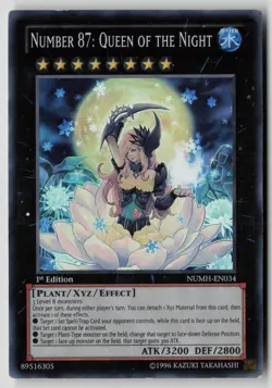 Yugioh Number 87: Queen of the Night NUMH-EN034 1st Edition Super Rare NM - Image 1
