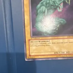 Konami Yu-Gi-Oh! Hitotsu-Me Giant 1st Ed LOB-002 Beast-Warrior ATK 1200 DEF 1000 - Image 2