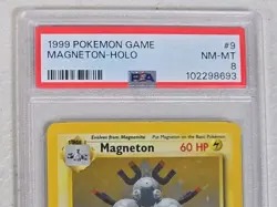 Magneton 9/102 Base Set Rare Holo Pokemon Card WOTC 1999 - PSA 8 NM-MT - Image 4