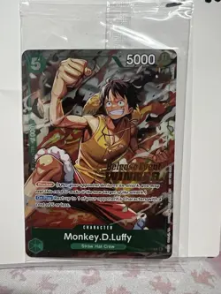 Monkey.D.Luffy P-135 Winner Stamp OP16 Pre-Release Event Promo Card Sealed - Image 1