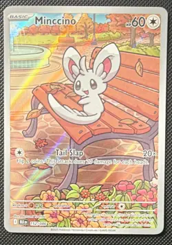Pokemon TCG Minccino 152/086 Sv: Black Bolt Illustration Rare Holo 60 HP GEM+ - Image 1