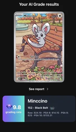 Pokemon TCG Minccino 152/086 Sv: Black Bolt Illustration Rare Holo 60 HP GEM+ - Image 2